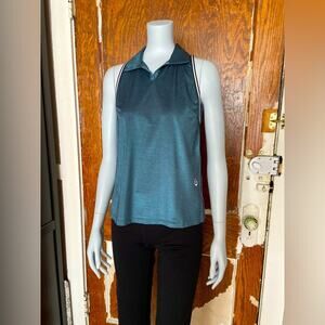 FORAY GOLF Blue V-Neck Polo Tank Womens sz XS (NWT)